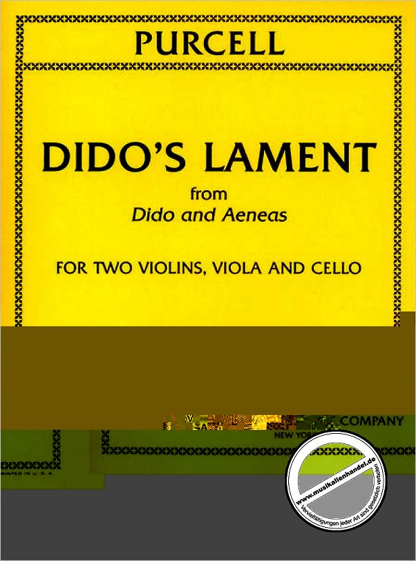 Titelbild für IMC 3609 - DIDO'S LAMENT AUS DIDO + AENEAS