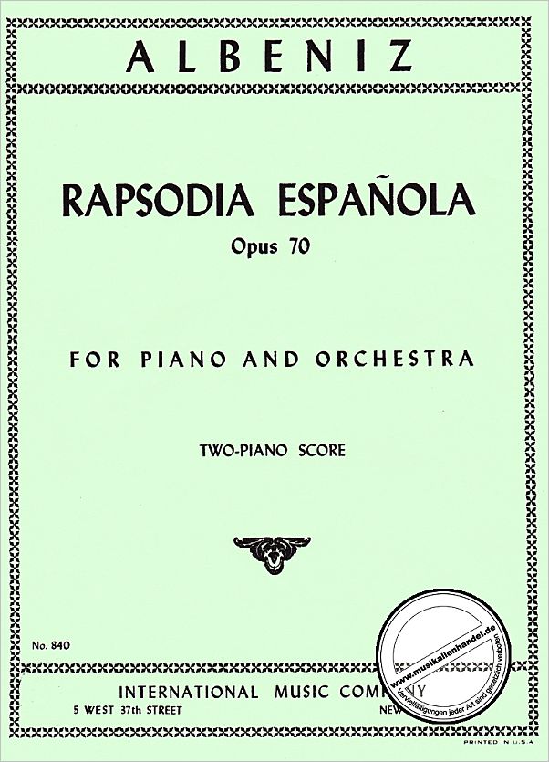 Titelbild für IMC 840 - RAPSODIA ESPANOLA OP 70