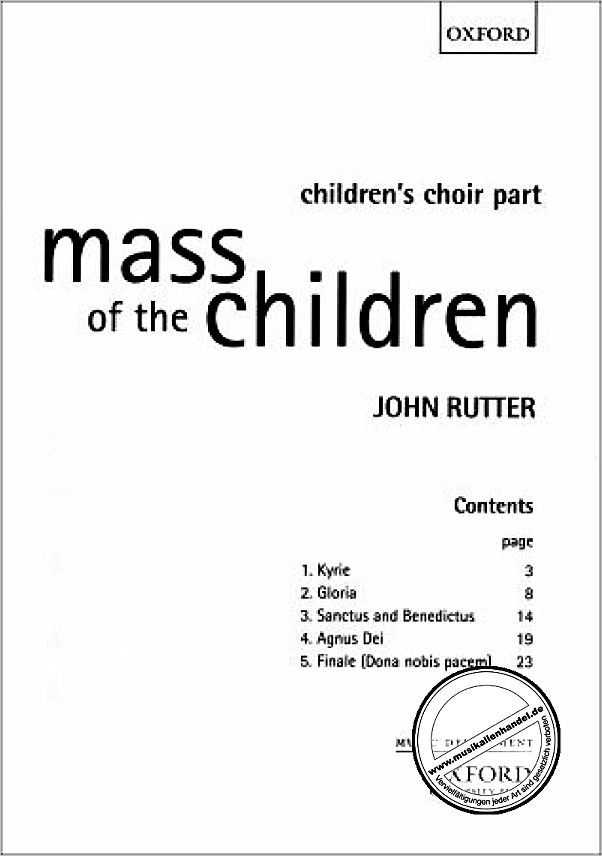 Titelbild für ISBN 0-19-338095-1 - MASS OF THE CHILDREN