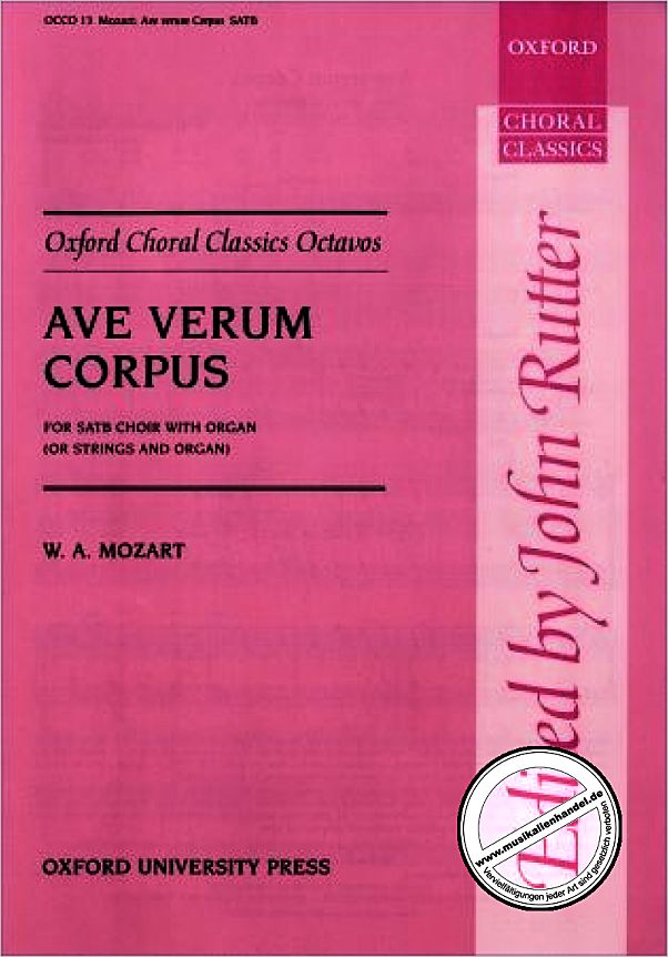 Titelbild für ISBN 0-19-341787-1 - AVE VERUM CORPUS KV 618