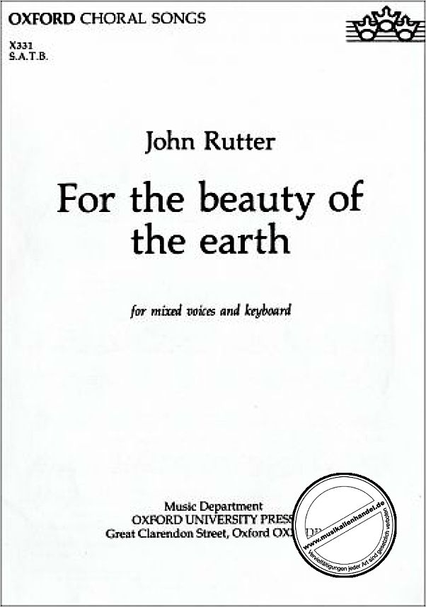Titelbild für ISBN 0-19-343132-7 - FOR THE BEAUTY OF THE EARTH