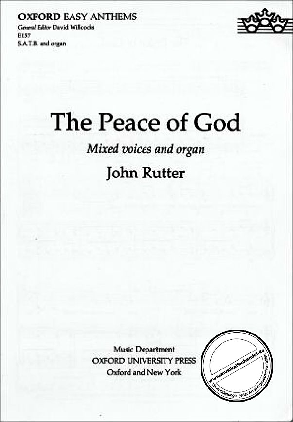 Titelbild für ISBN 0-19-351143-6 - THE PEACE OF GOD