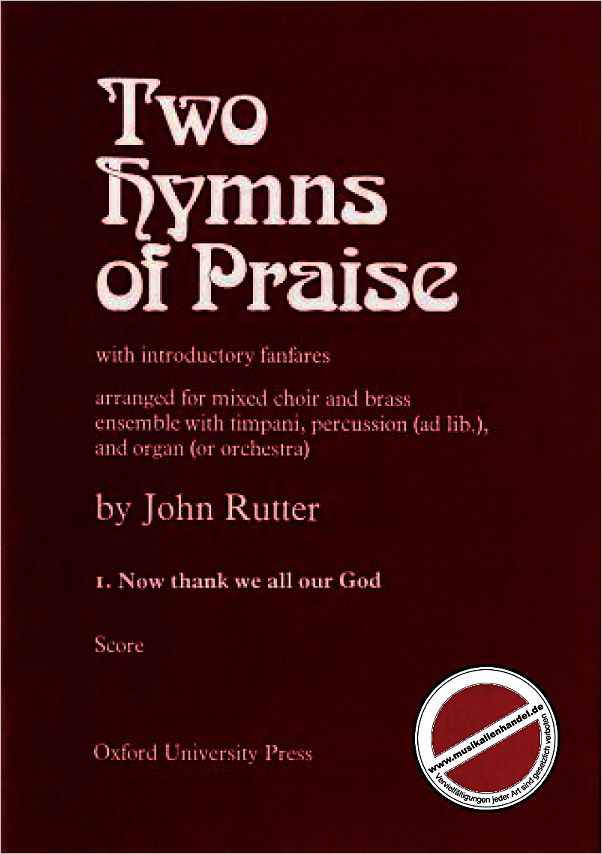 Titelbild für ISBN 0-19-385361-2 - NOW THANK WE ALL OUR GOD (2 HYMNS OF PRAISE 1)