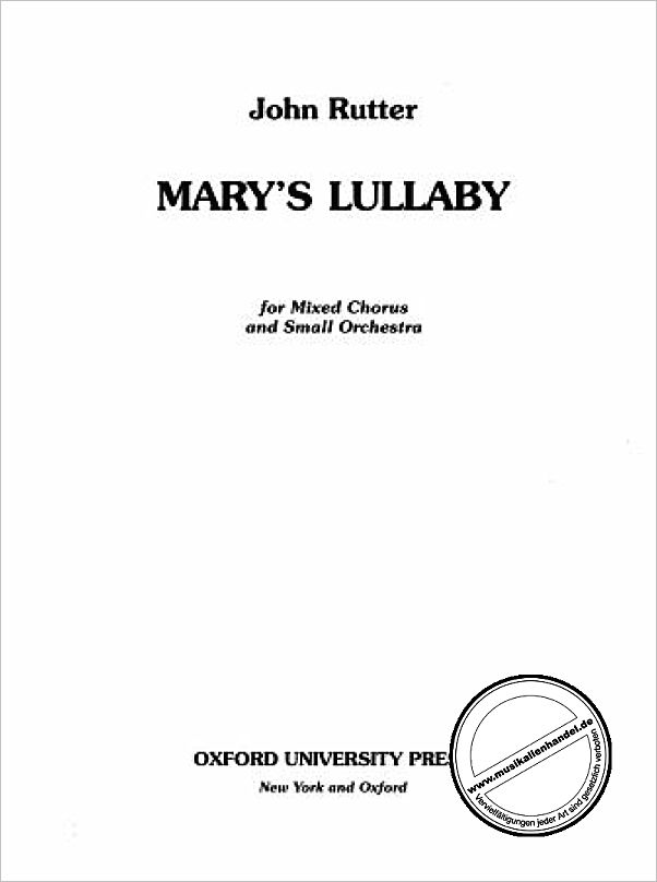 Titelbild für ISBN 0-19-385885-1 - MARY'S LULLABY