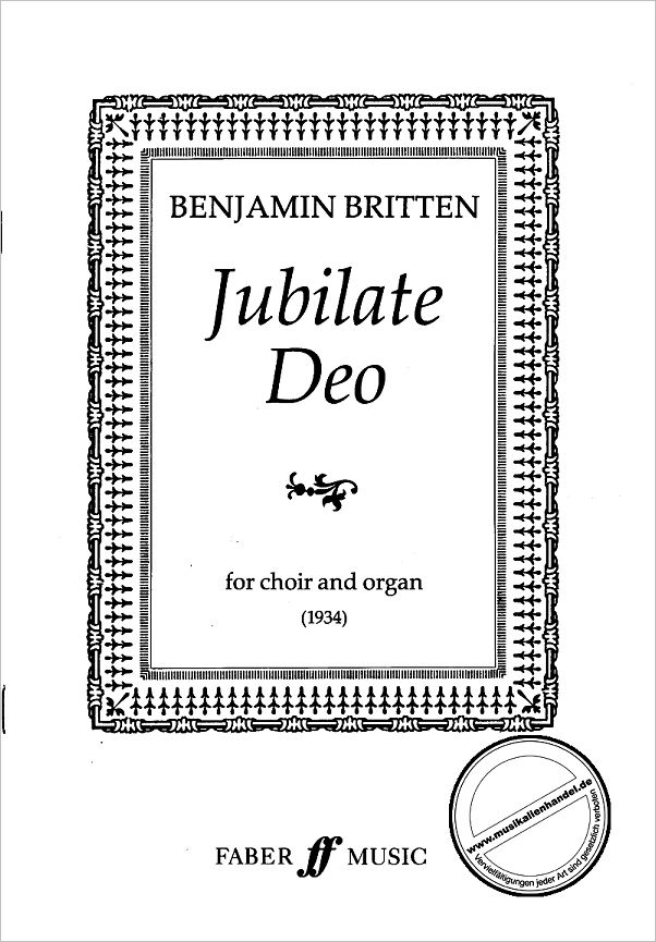 Titelbild für ISBN 0-571-50724-7 - JUBILATE DEO (PSALM 100)