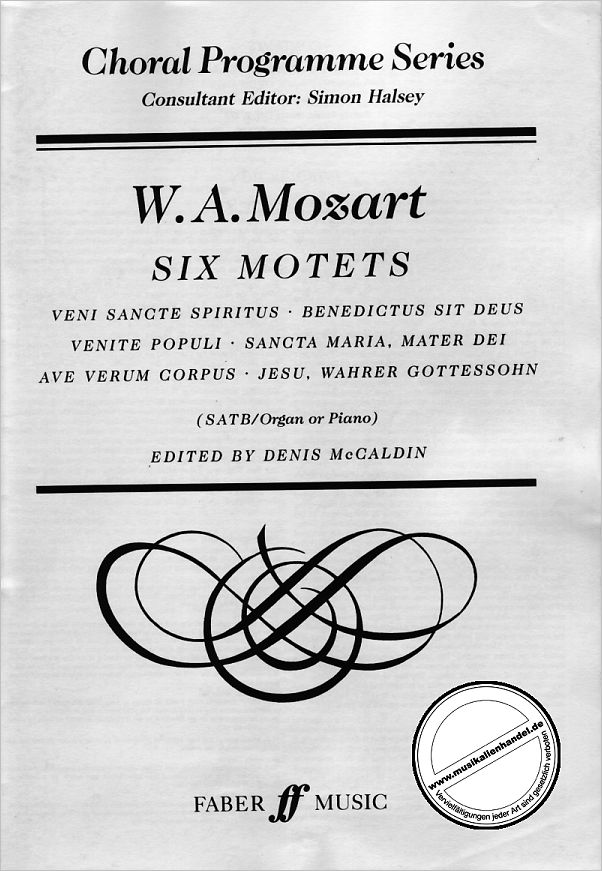 Titelbild für ISBN 0-571-51774-9 - 6 MOTETS (MOTETTEN)