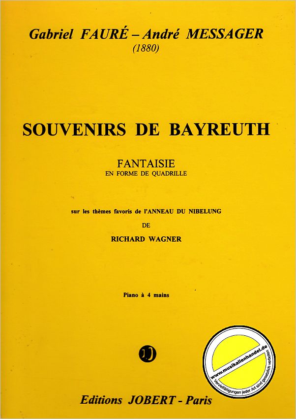 Titelbild für JOBERT 76254 - SOUVENIRS DE BAYREUTH