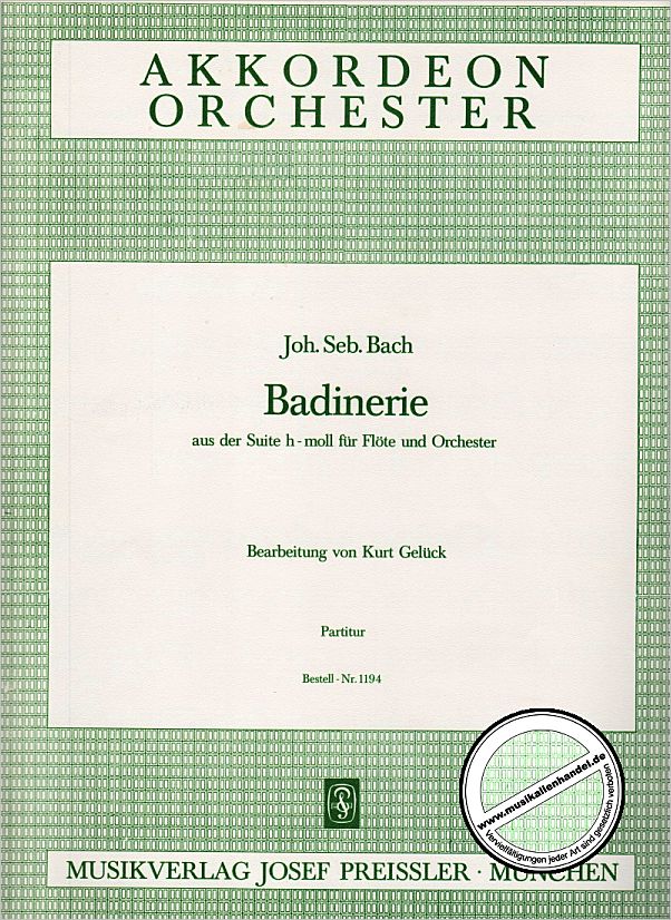 Titelbild für JP 1194-P - BADINERIE (ORCHESTERSUITE 2 H-M