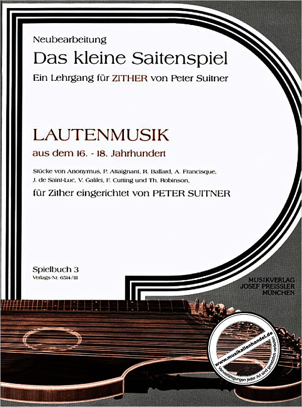 Titelbild für JP 6514-3 - LAUTENMUSIK AUS DEM 16 - 18 JAHRHUNDERT