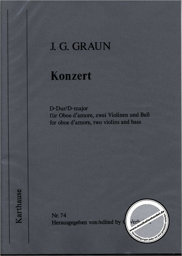Titelbild für K 74 - KONZERT D-DUR