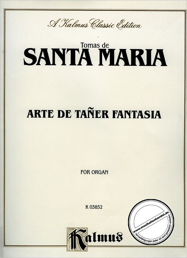 Titelbild für KALMUS 03852 - ARTE DE TANER FANTASIA