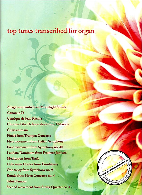 Titelbild für KM 1400411 - TOP TUNES TRANSCRIBED FOR ORGAN