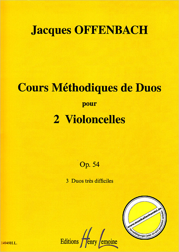 Titelbild für LEMOINE 14949 - COURS METHODIQUE DE DUOS OP 54