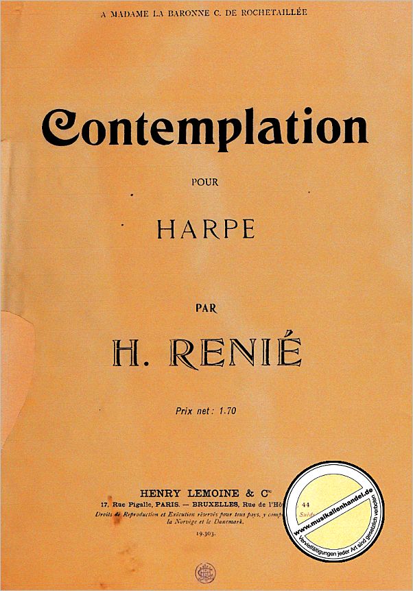 Titelbild für LEMOINE 19303 - CONTEMPLATION