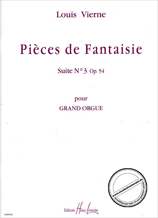 Titelbild für LEMOINE 22099 - PIECES DE FANTASIE OP 54 - SUIT