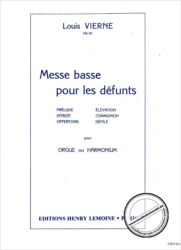 Titelbild für LEMOINE 22824 - MESSE BASSE POUR LES DEFUNTS OP 62