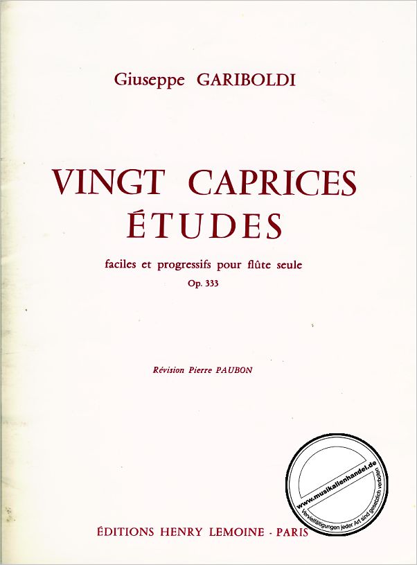 Titelbild für LEMOINE 24644 - 20 CAPRICES ETUDES OP 333