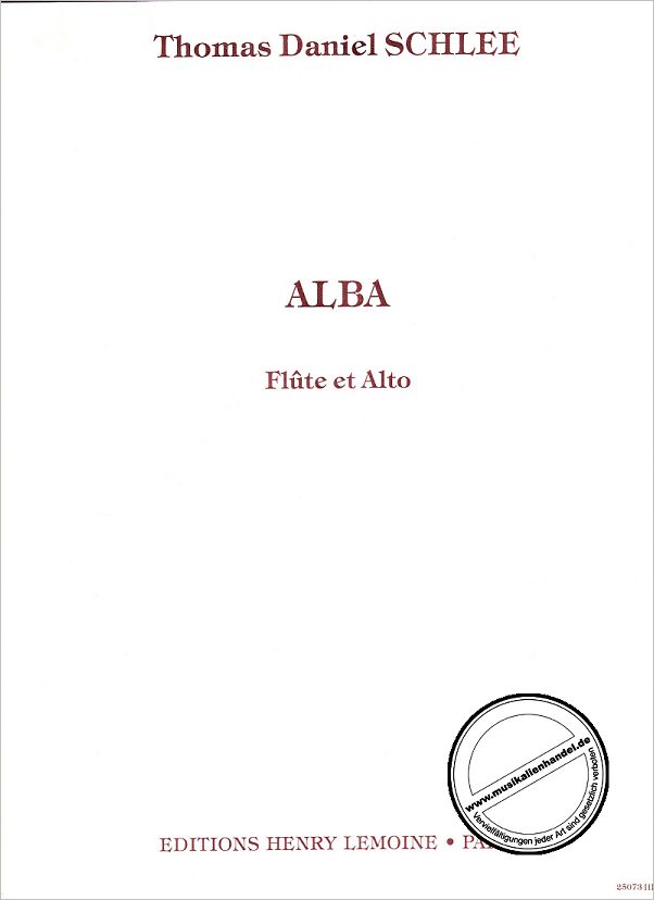 Titelbild für LEMOINE 25073 - ALBA OP 26