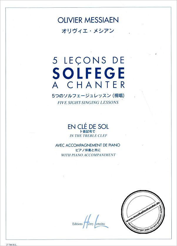 Titelbild für LEMOINE 27700 - 5 LECONS DE SOLFEGE A CHANTER