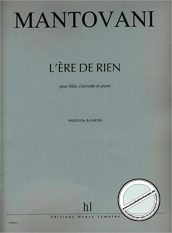 Titelbild für LEMOINE 27806 - L'ERE DE RIEN