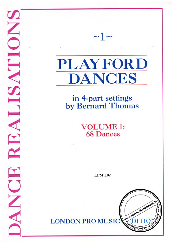 Titelbild für LPM 102 - PLAYFORD DANCES 1