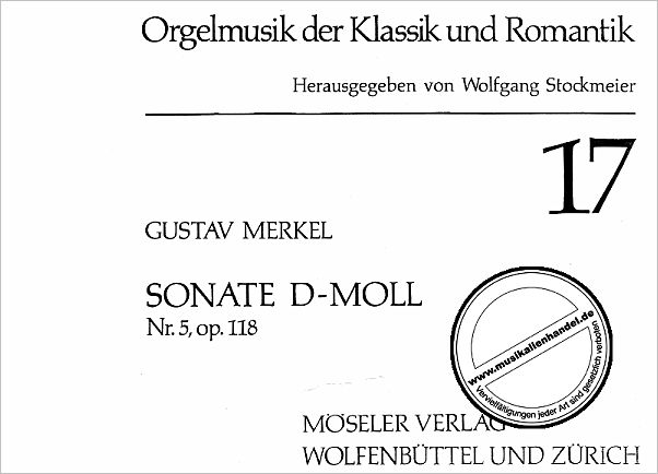 Titelbild für M 19217 - SONATE D-MOLL OP 118/5