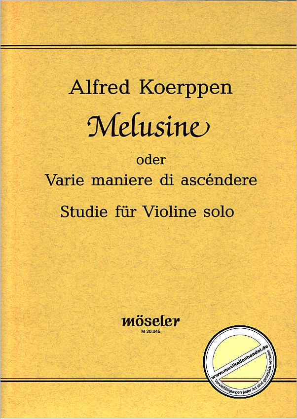 Titelbild für M 20045 - MELUSINE ODER VARIE MANIERE DE ASCENDERE