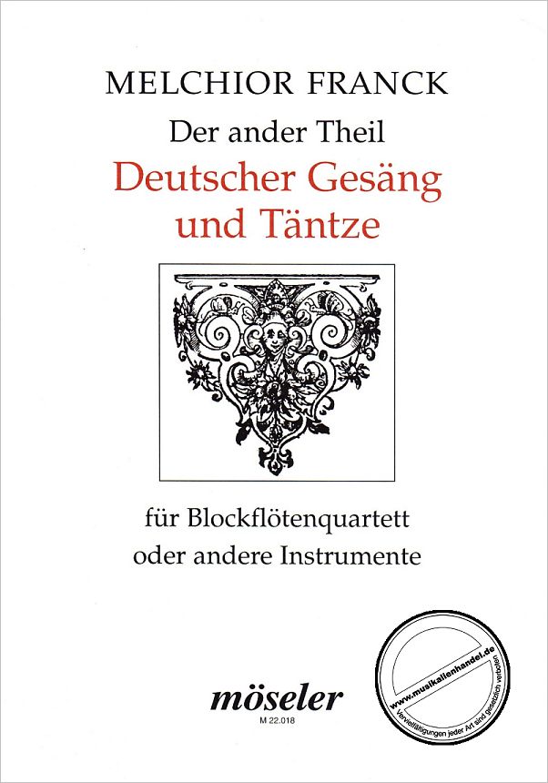 Titelbild für M 22018 - DER ANDER THEIL DEUTSCHER GESAENG + TAENTZE