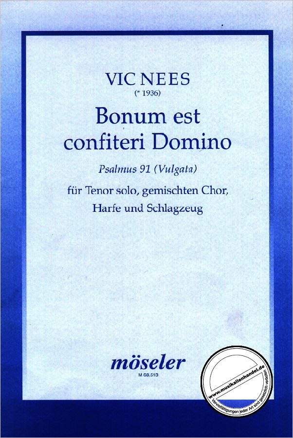 Titelbild für M 68513-00 - BONUM EST CONFITERI DOMINO