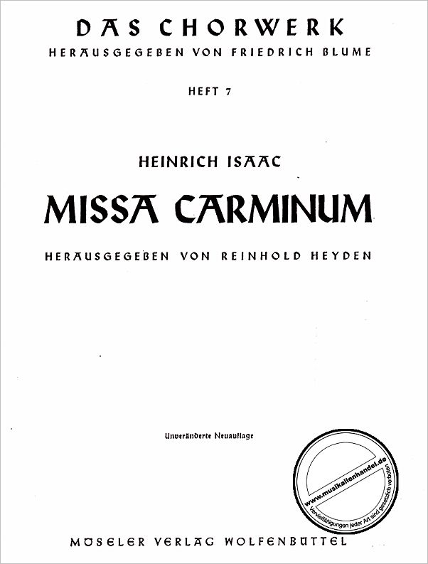 Titelbild für M 80007 - MISSA CARMINUM