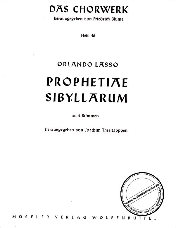 Titelbild für M 80048 - PROPHETIAE SIBYLLARUM