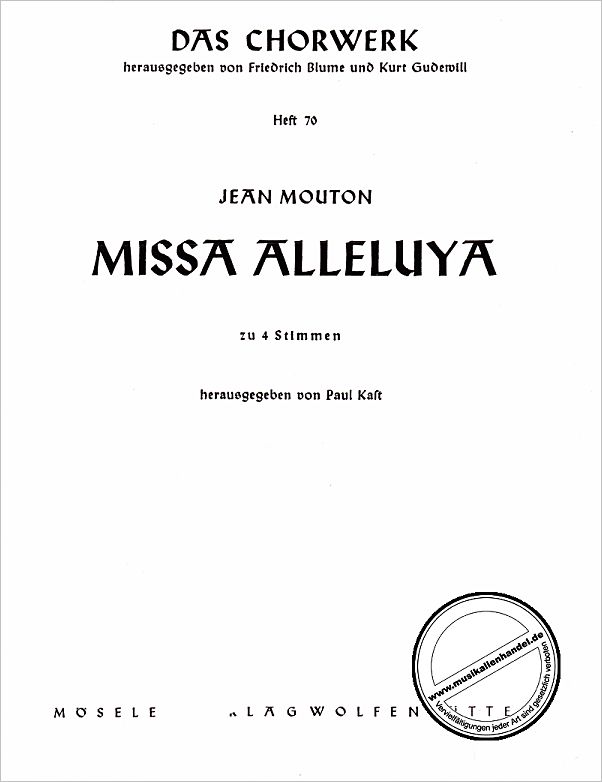 Titelbild für M 80070 - MISSA ALLELUYA
