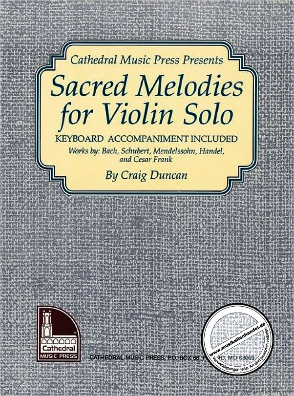 Titelbild für MB 94536 - SACRED MELODIES FOR VIOLIN SOLO