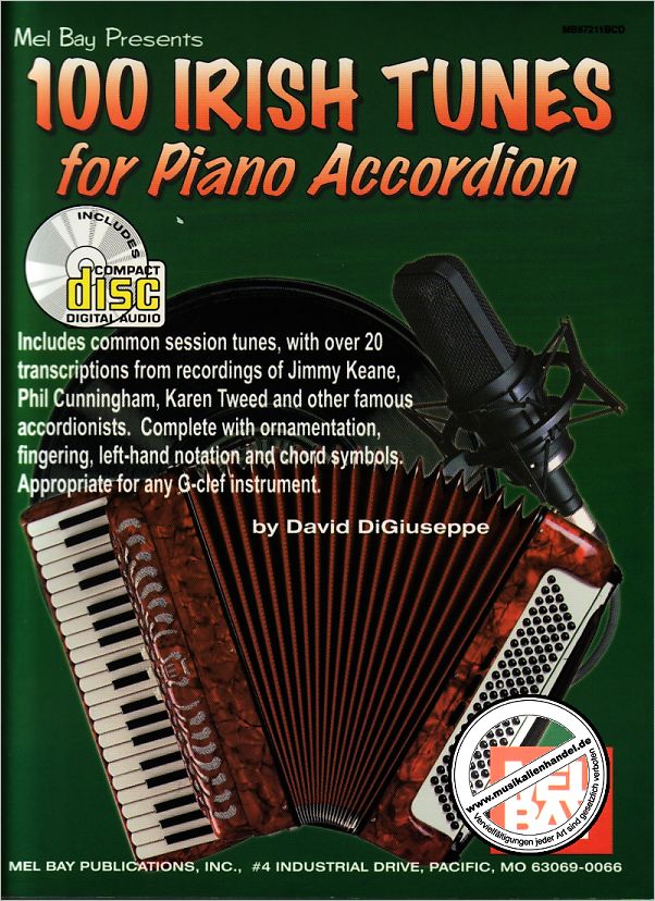 Titelbild für MB 97211BCD - 100 IRISH TUNES FOR PIANO AKKORDEON