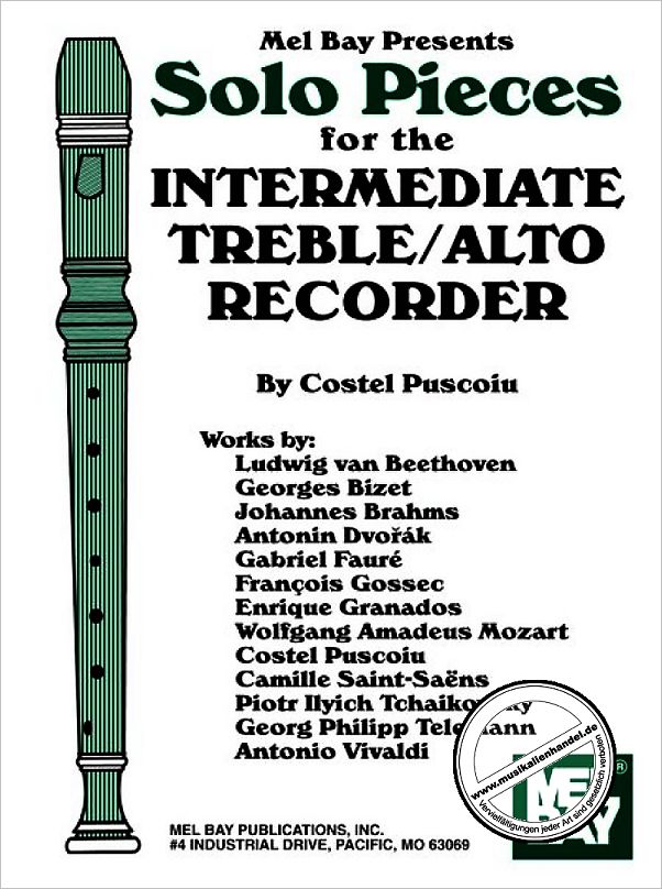 Titelbild für MB 98174 - SOLO PIECES FOR THE INTERMEDIATE TREBLE / ALTO RECORDER