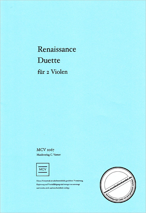 Titelbild für MCV 1067 - RENAISSANCE DUETTE