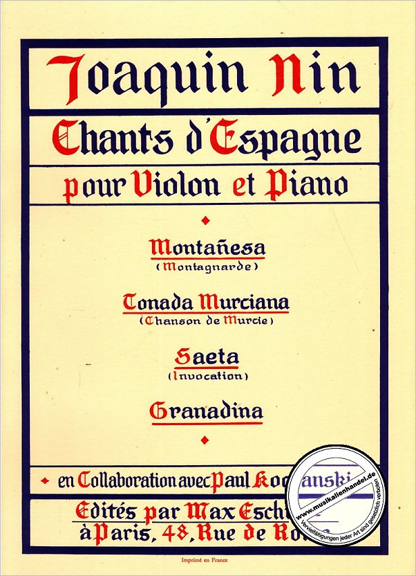 Titelbild für ME 1740 - CHANTS D'ESPAGNE
