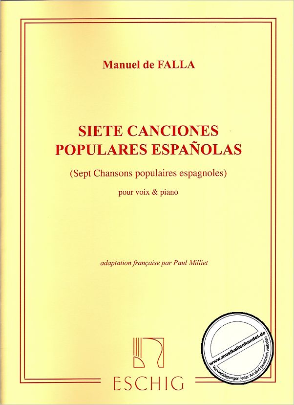 Titelbild für ME 702 - 7 CANCIONES POPULARES ESPANOLAS CPLT