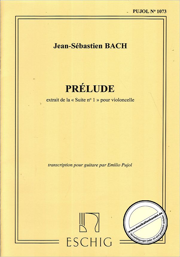 Titelbild für ME 7232 - PRELUDE D-DUR BWV 1007