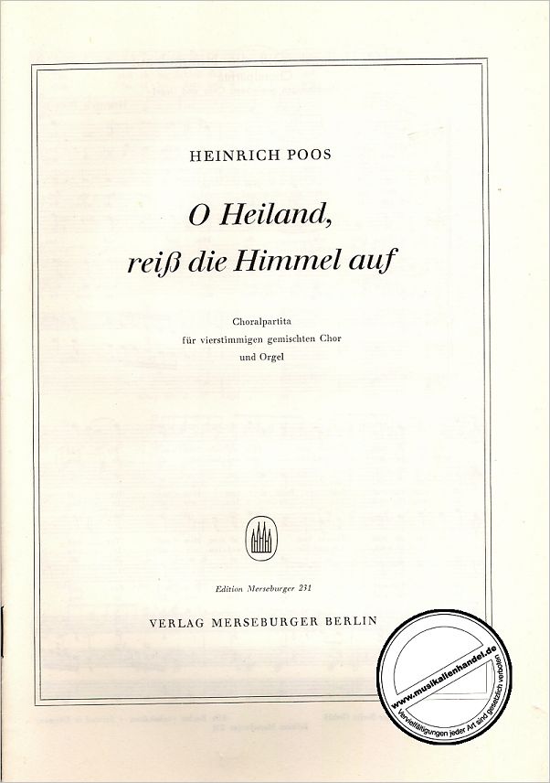Titelbild für MERS 231 - O HEILAND REISS DIE HIMMEL AUF