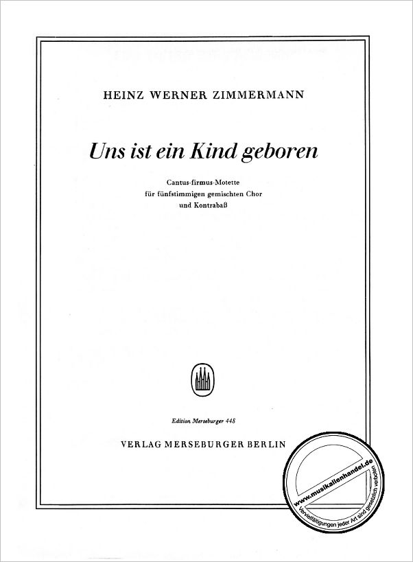 Titelbild für MERS 448 - UNS IST EIN KIND GEBOREN (1956)