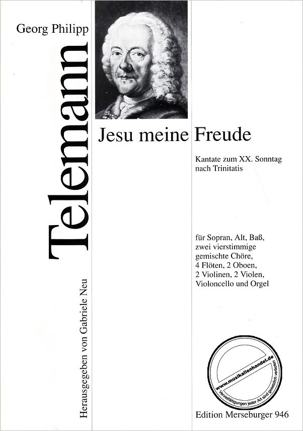Titelbild für MERS 946 - JESU MEINE FREUDE - KANTATE
