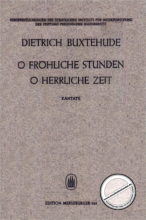 Titelbild für MERS 961 - O FROEHLICHE STUNDEN O HERRLICHE ZEIT BUXWV 85