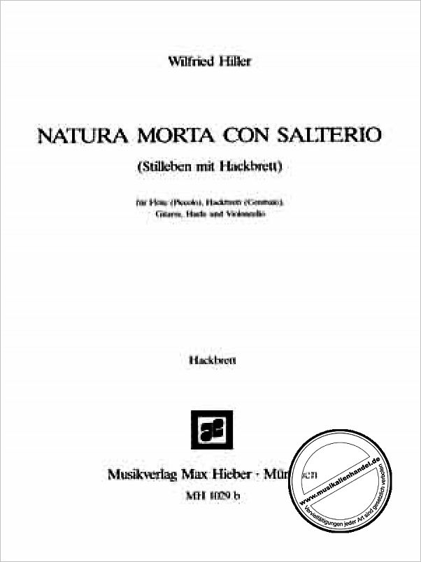 Titelbild für MH 1029B - NATURA MORTA CON SALTERIO