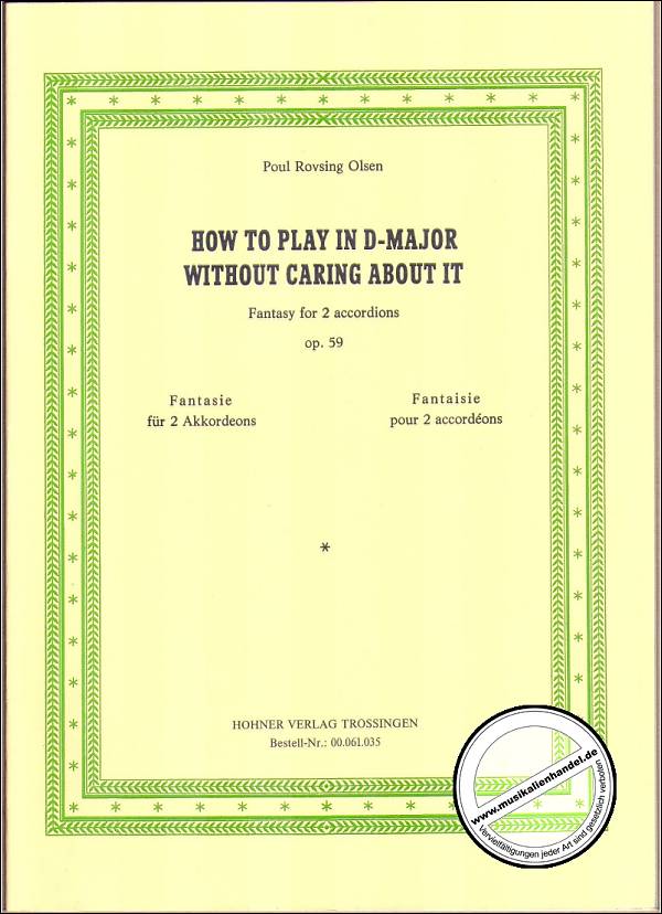 Titelbild für MHV 61035 - HOW TO PLAY IN D-DUR OP 59