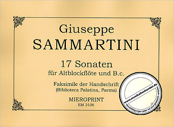 Titelbild für MIEROPRINT 2106 - 17 SONATEN - SINFONIE