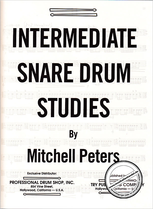 Titelbild für MITCHELL 900 - INTERMEDIATE SNARE DRUM STUDIES