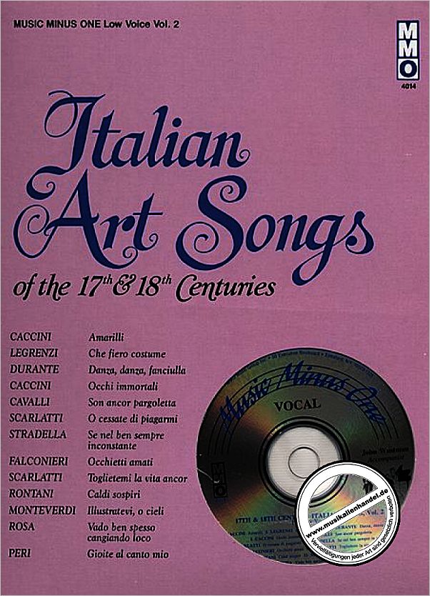 Titelbild für MMO 4014 - ITALIEN ART SONGS 2 LOW VOICE