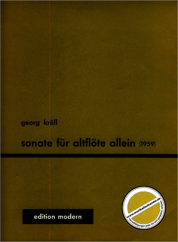 Titelbild für MODERN 1079 - SONATE FUER ALTFLOETE ALLEIN (1959)