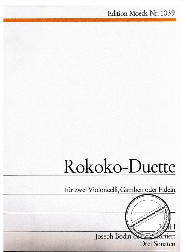 Titelbild für MOE 1039 - 3 SONATEN (ROKOKO DUETTE 1)